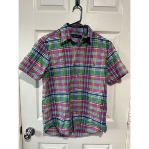 Ralph Lauren short sleeve button-up shirt Multicolored Plaid Mens Small